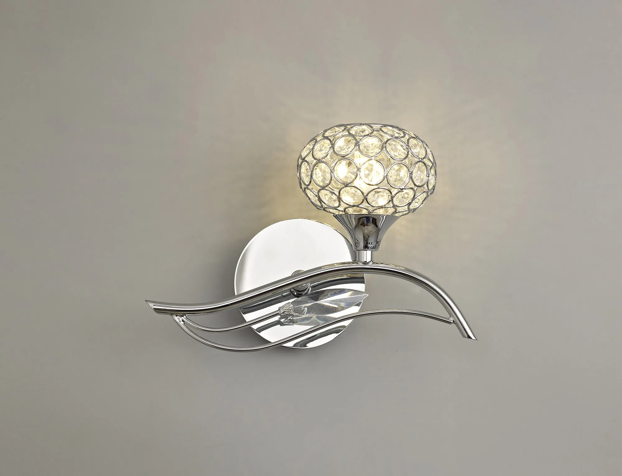 IL30951/R  Leimo Crystal Switched Wall Lamp 1 Light
